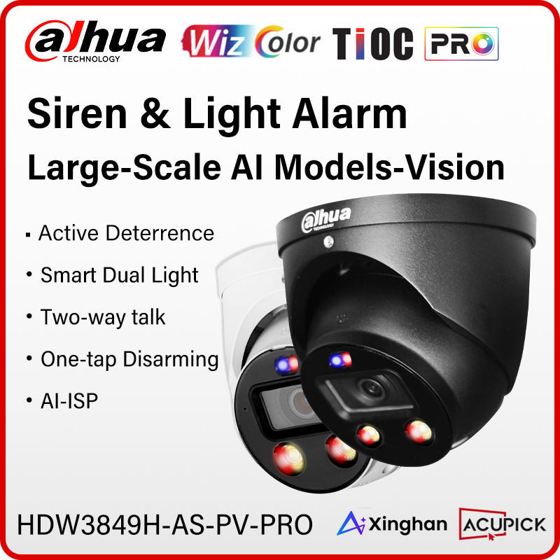 Outdoor Lighting No Electricity - Dahua 8MP WizColor TiOC HDW3849H-AS-PV-PRO 4K