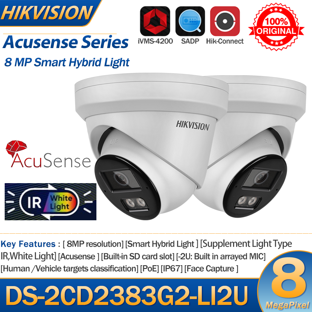 Outdoor Lighting No Electricity - Hikvision DS-2CD2383G2-LI2U 8MP IP Camera PoE
