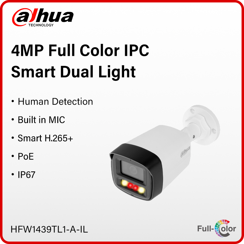 Outdoor Lighting No Electricity - Dahua 4MP Full Color Bullet Camera