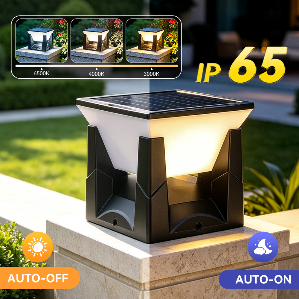 Outdoor Lighting Install - Waterproof LED Solar Pillar Lamp with