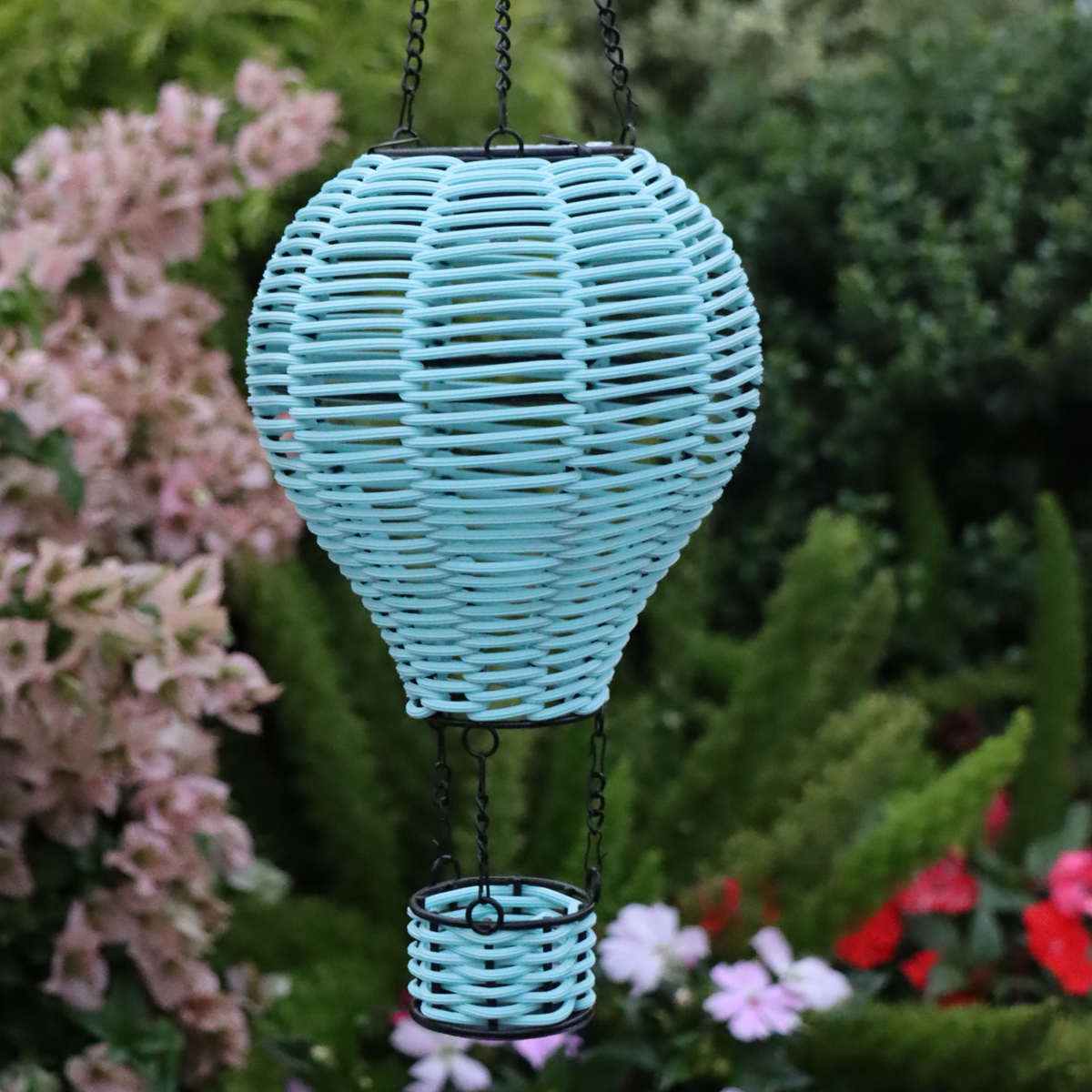 Outdoor Lighting No Electricity - Handwoven Rattan Solar Chandelier, No Mains