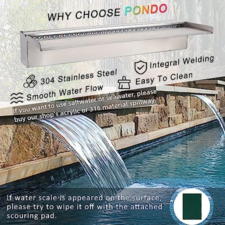 Outdoor pool waterfall spillwa - Outdoor Lighting Install avaliação e preço