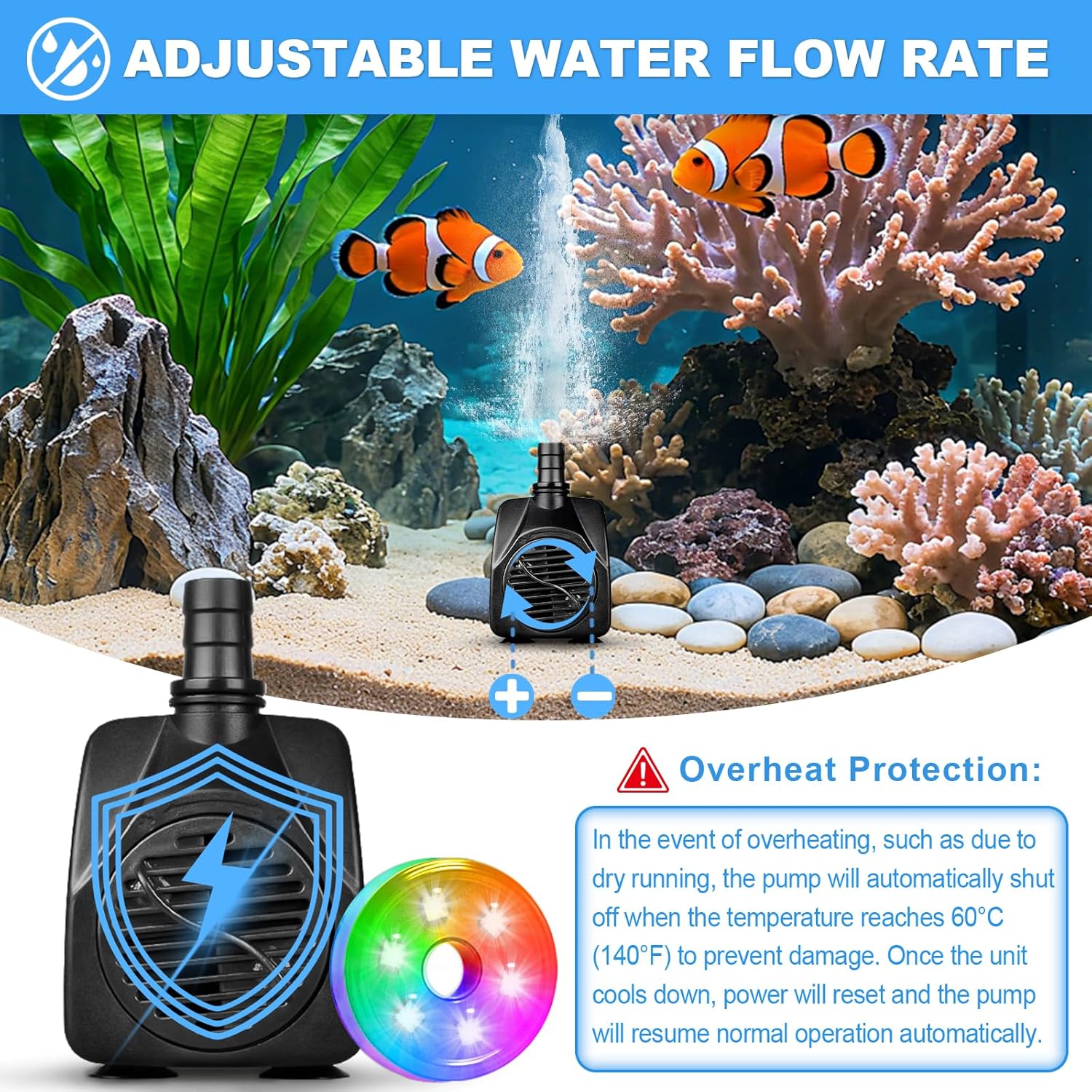 210GPH Submersible Water Pump  - Pond Light Submersible avaliação e preço