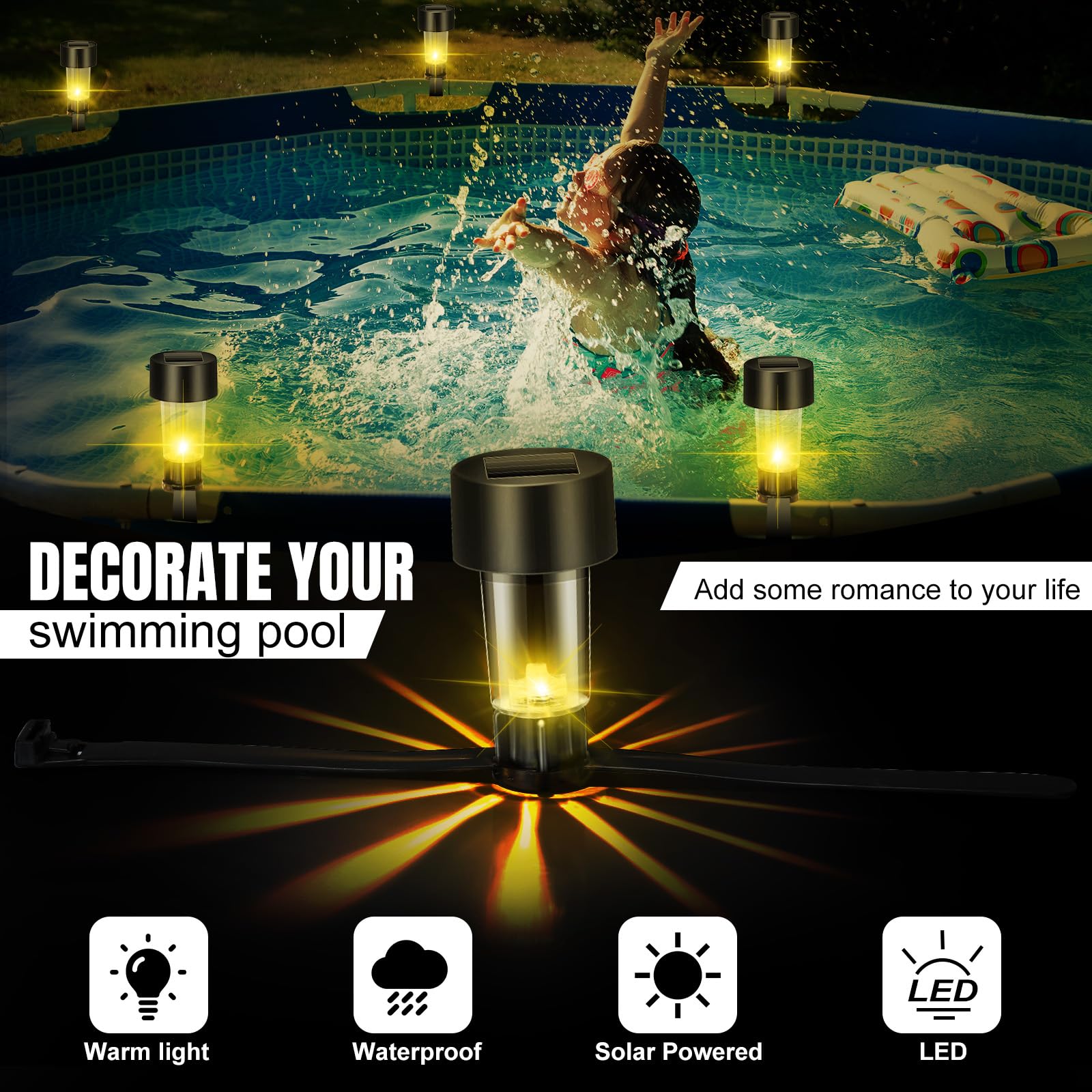 6 Packages Solar Pool Light Fr - Pond Light Submersible avaliação e preço
