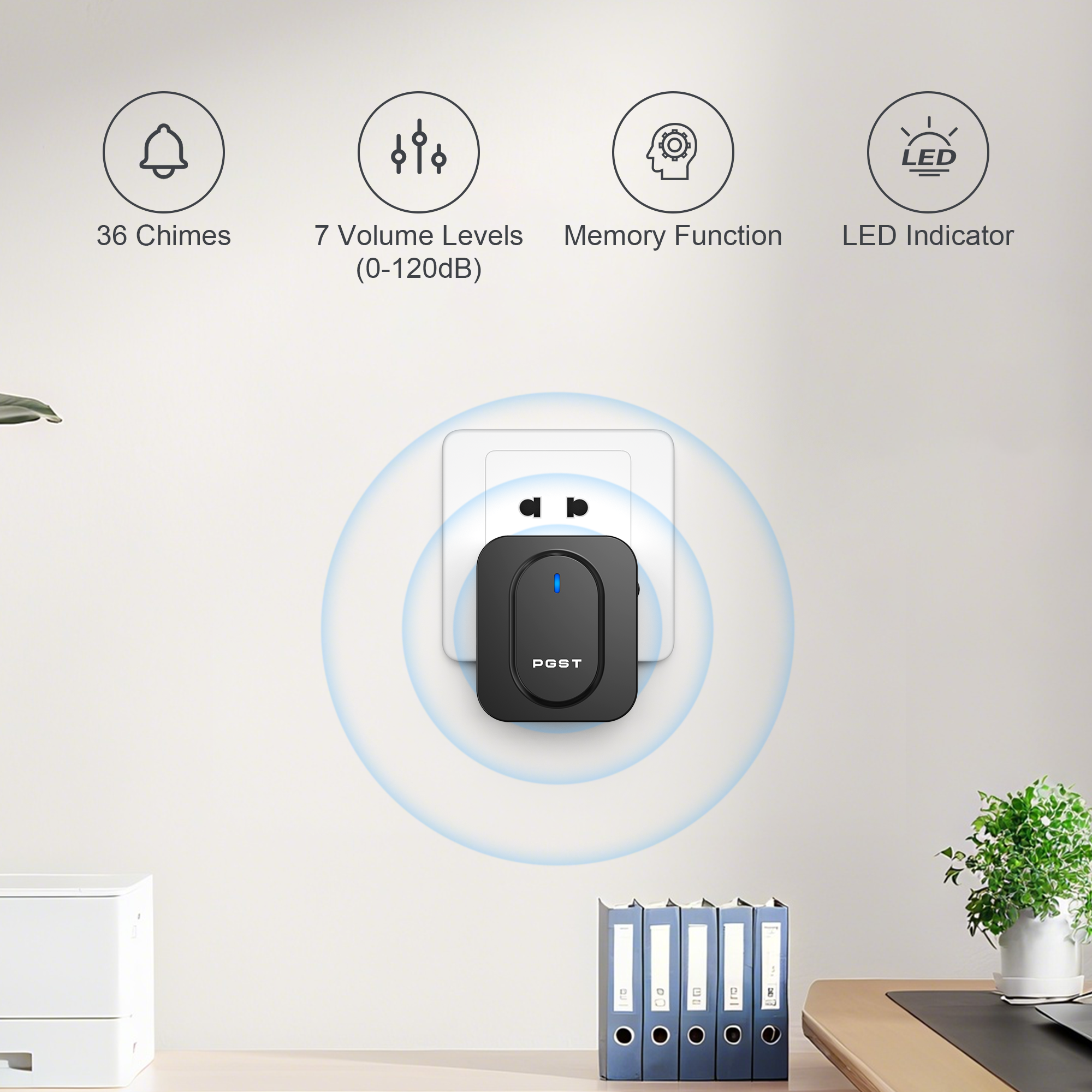 PGST Wireless Doorbell 36 Chim - Outdoor Lighting Install avaliação e preço