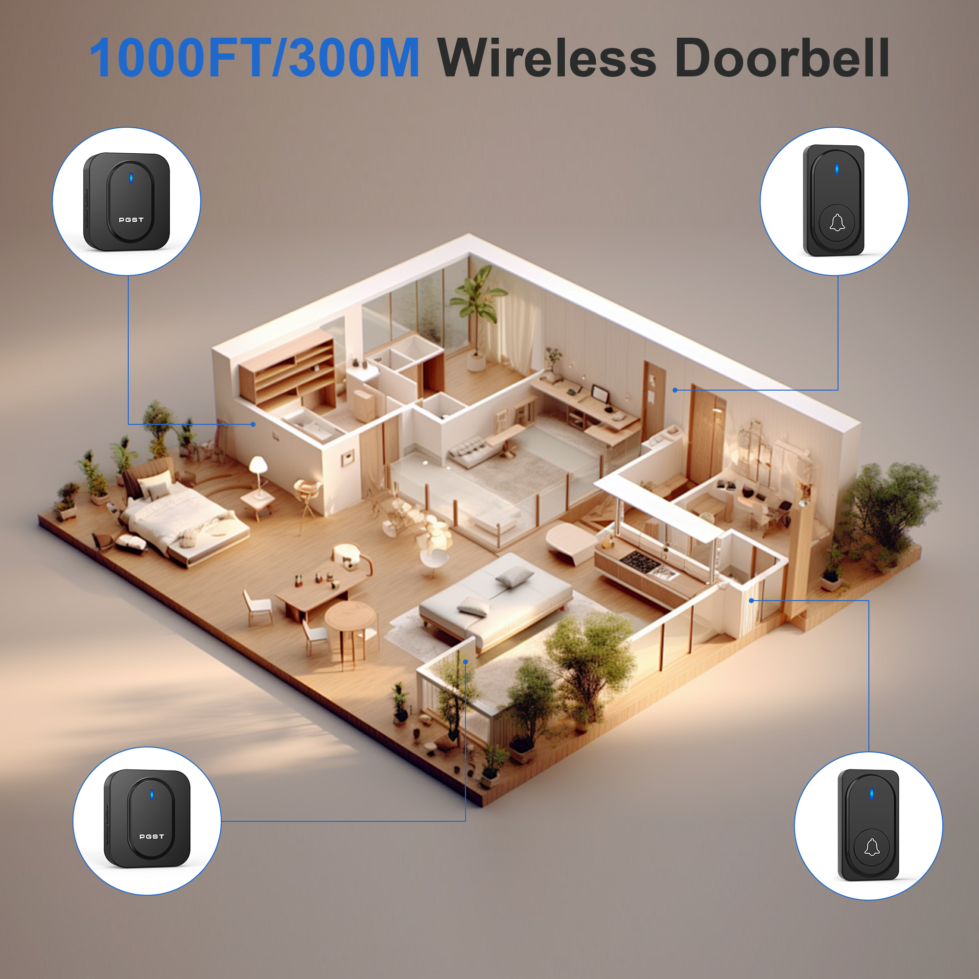 PGST Wireless Doorbell 36 Chim - Outdoor Lighting Install avaliação e preço
