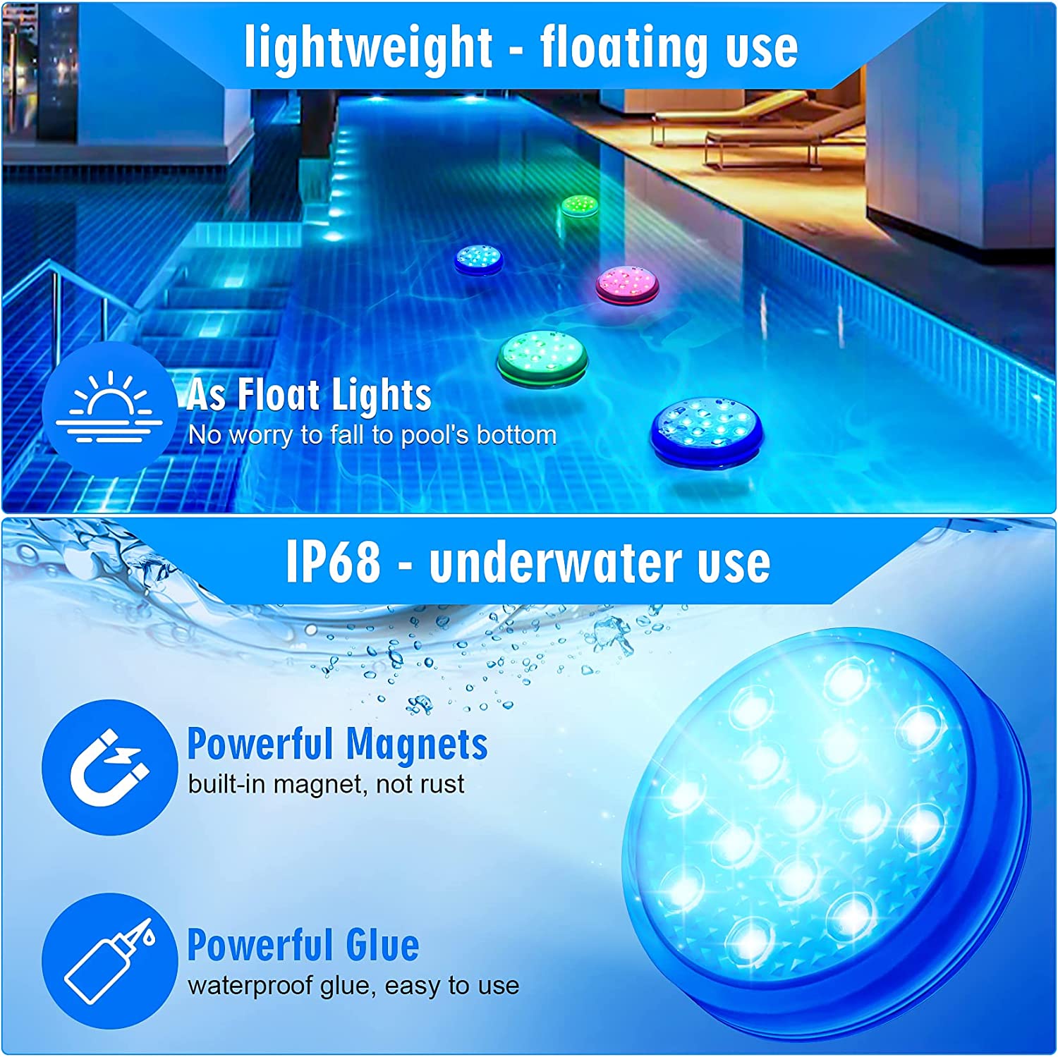 Rechargeable Underwater Submer - Pond Light Submersible avaliação e preço