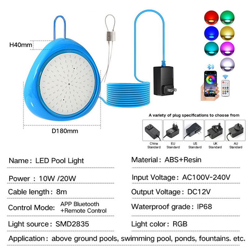 20W Led Swimming Pool Light Ip - Pond Light Submersible avaliação e preço