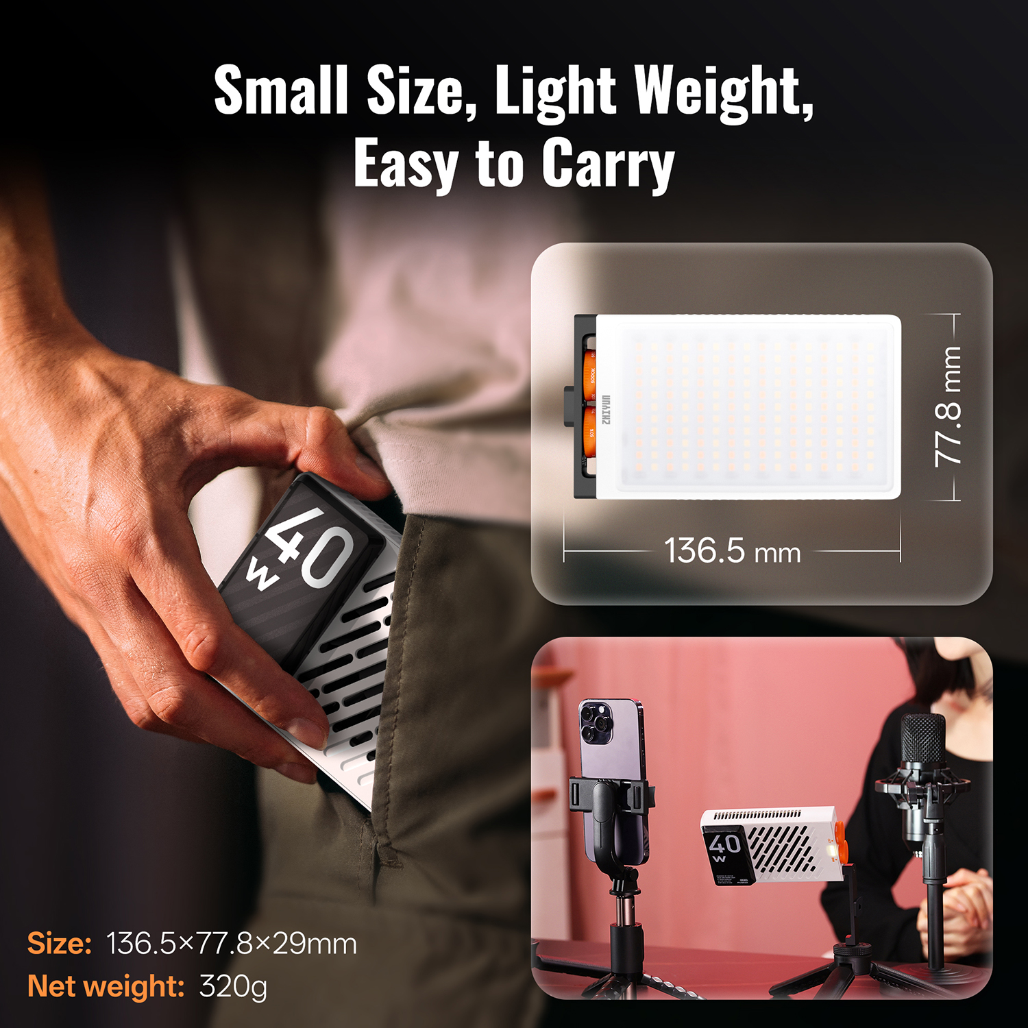 ZHIYUN Official FIVERAY M40 40 - Outdoor Lighting Video avaliação e preço