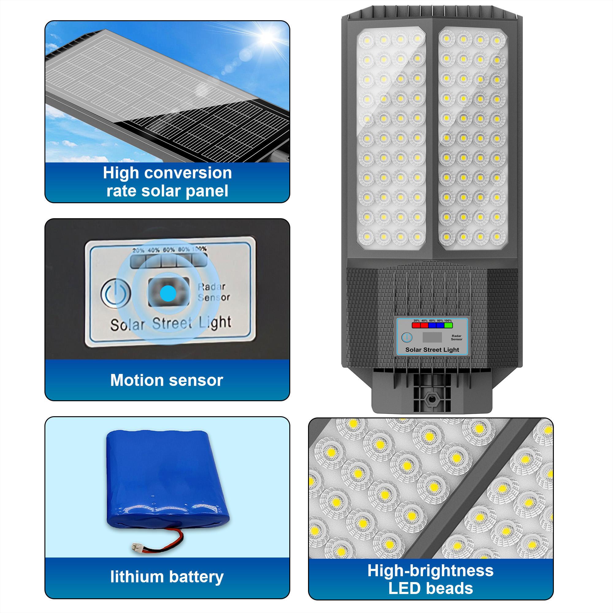 2-Pack 5000W Super Bright Sola - Outdoor Lighting No Electricity avaliação e preço