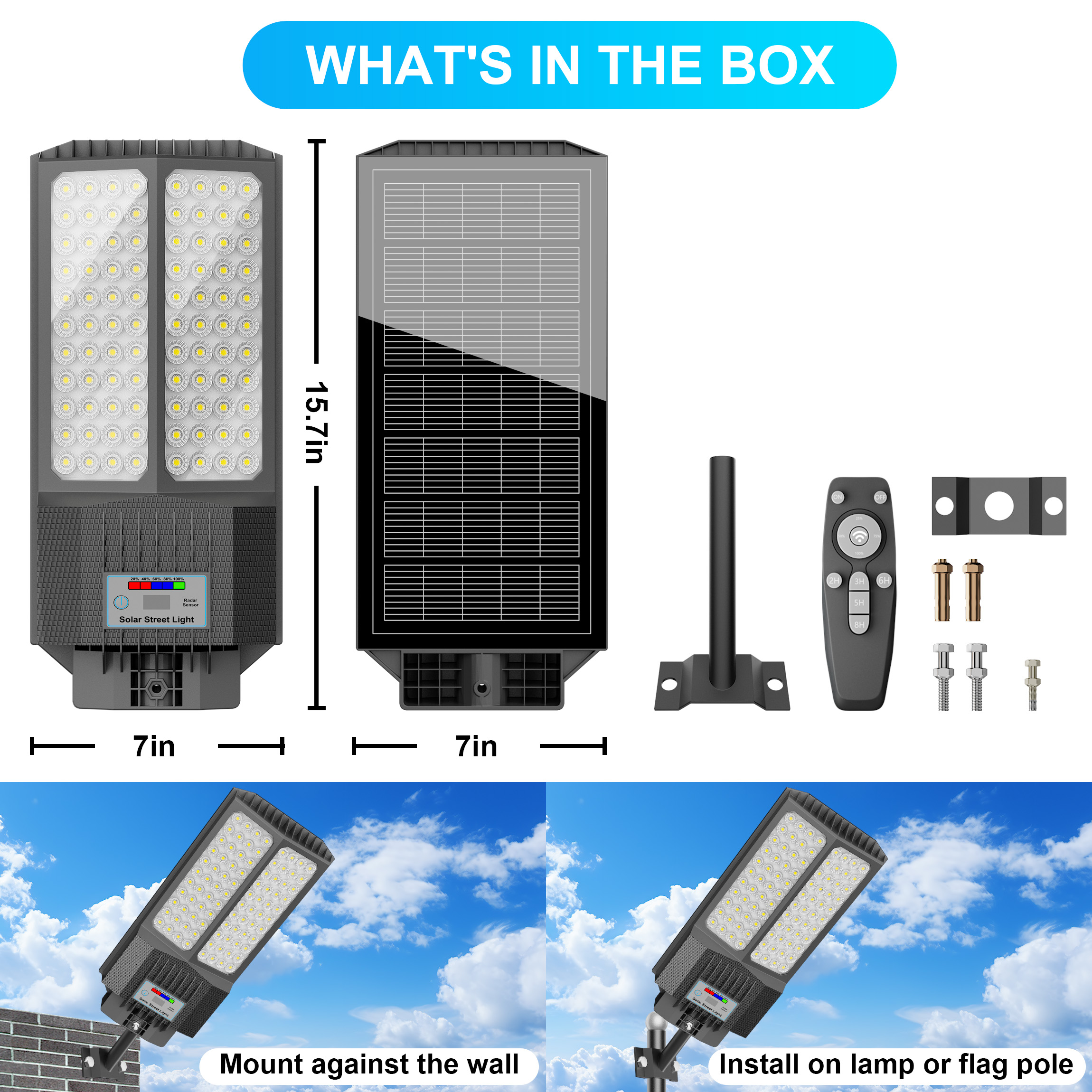 2-Pack 5000W Super Bright Sola - Outdoor Lighting No Electricity avaliação e preço