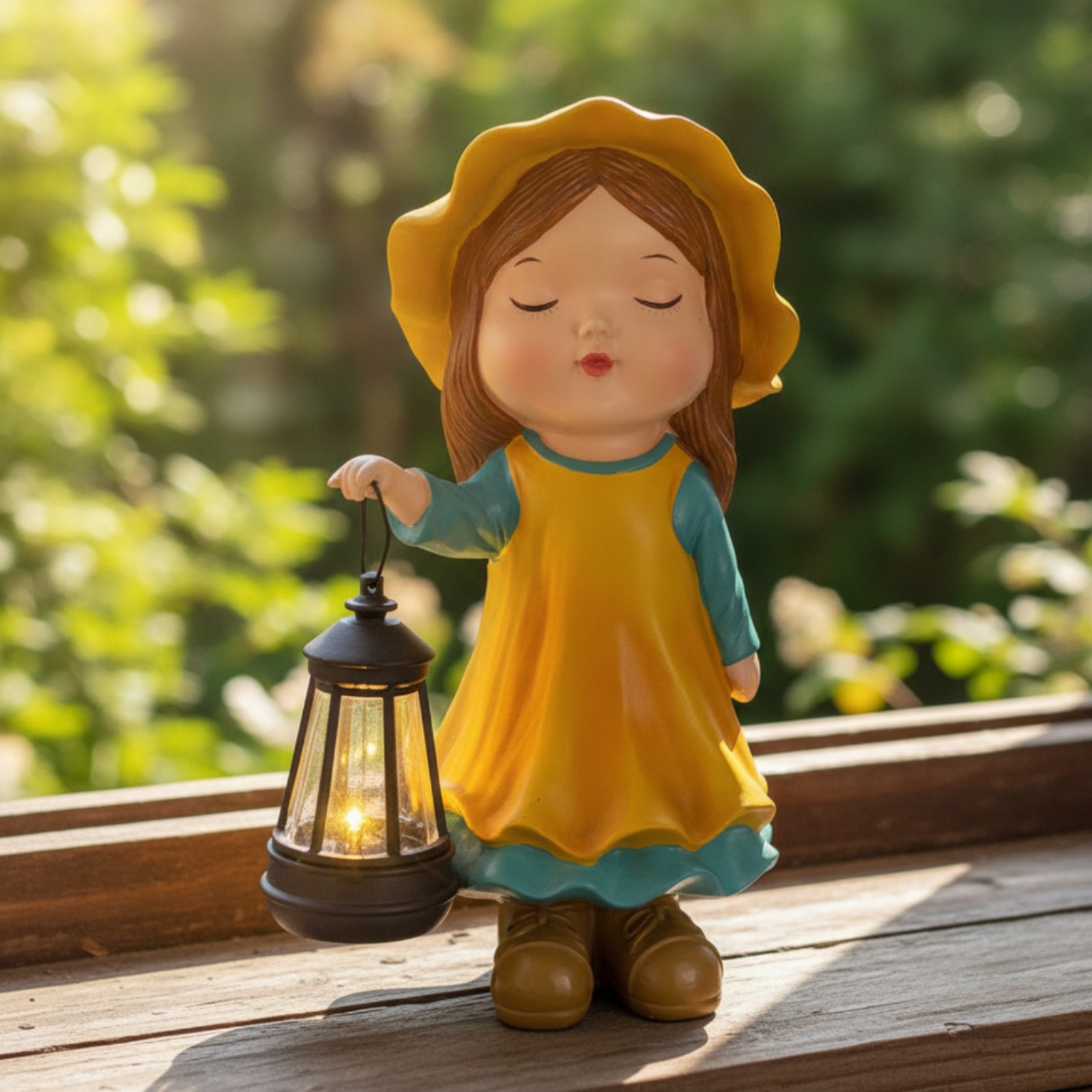 Child Statue with Lantern Hand - Outdoor Lighting Portable avaliação e preço