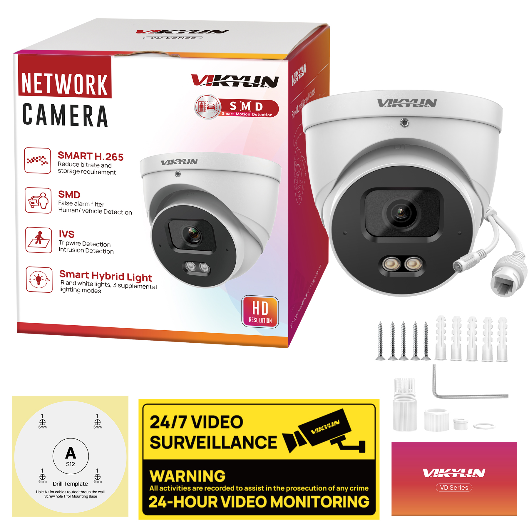 VIKYLIN 4MP Full Color IP Secu - Outdoor Lighting No Electricity avaliação e preço