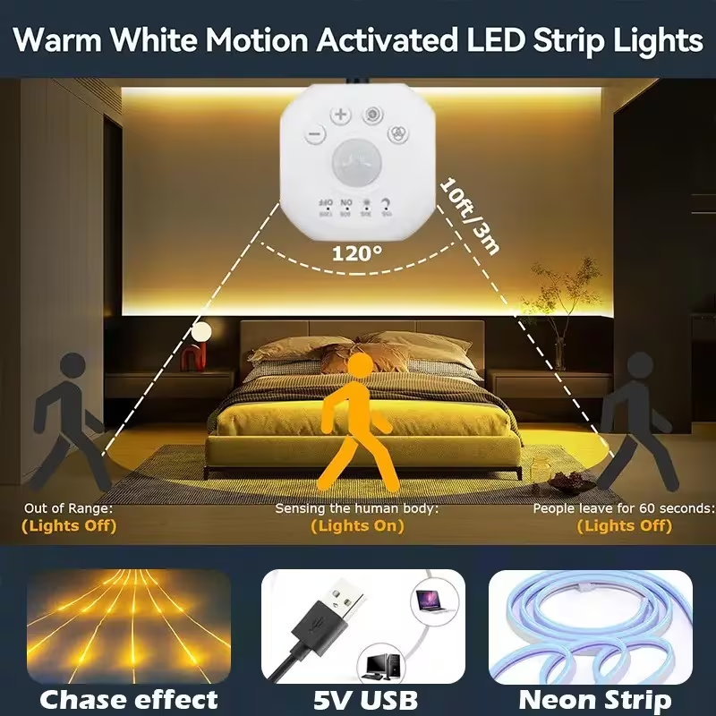 1- 5m Led Motion Sensor Light  - Outdoor Lighting Timer Switch avaliação e preço