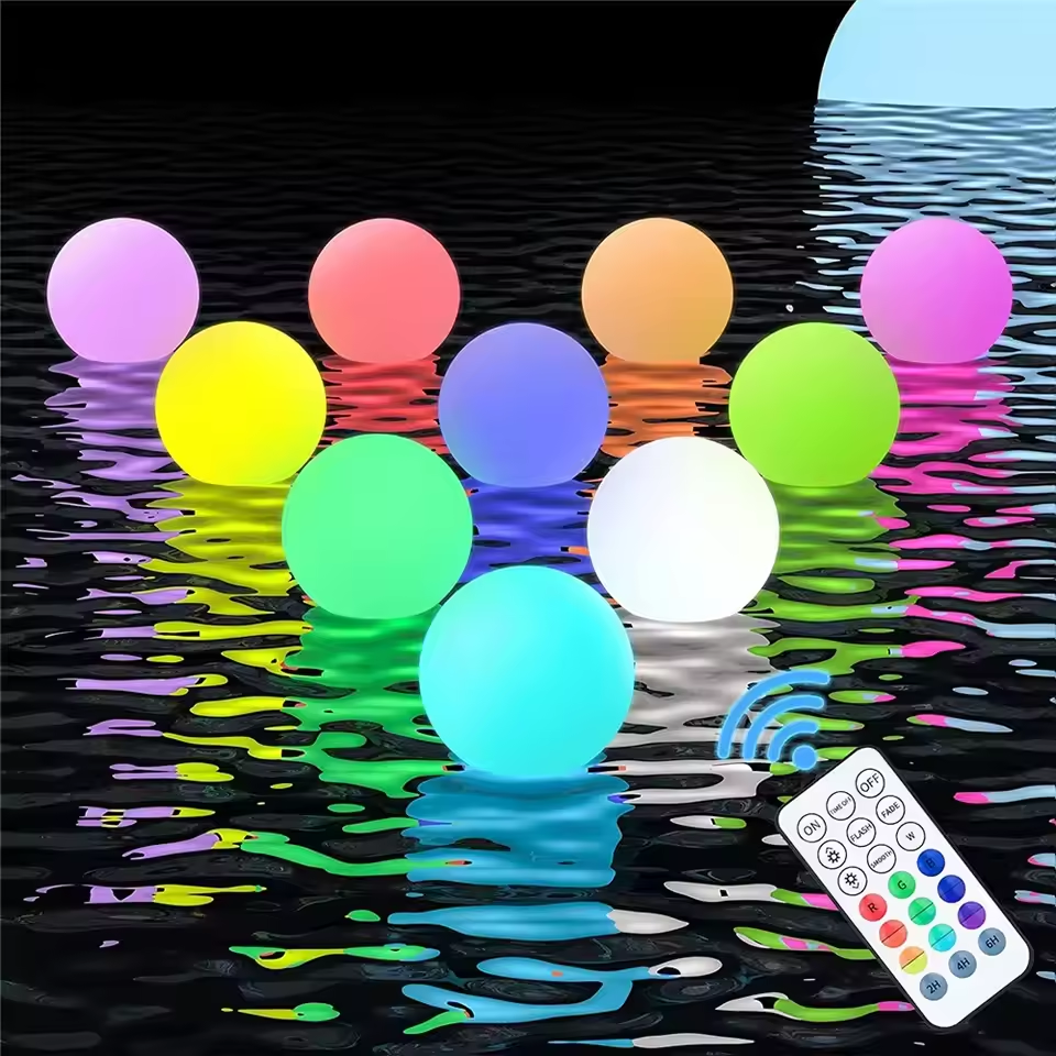 1-4PCS Floating Pool Lights wi - Pond Light Submersible avaliação e preço