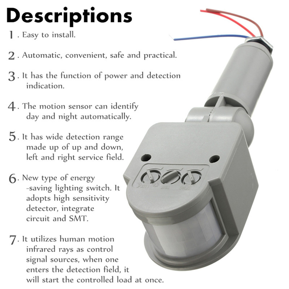 Motion Sensor 220V 12V Motion  - Outdoor Lighting Timer Switch avaliação e preço
