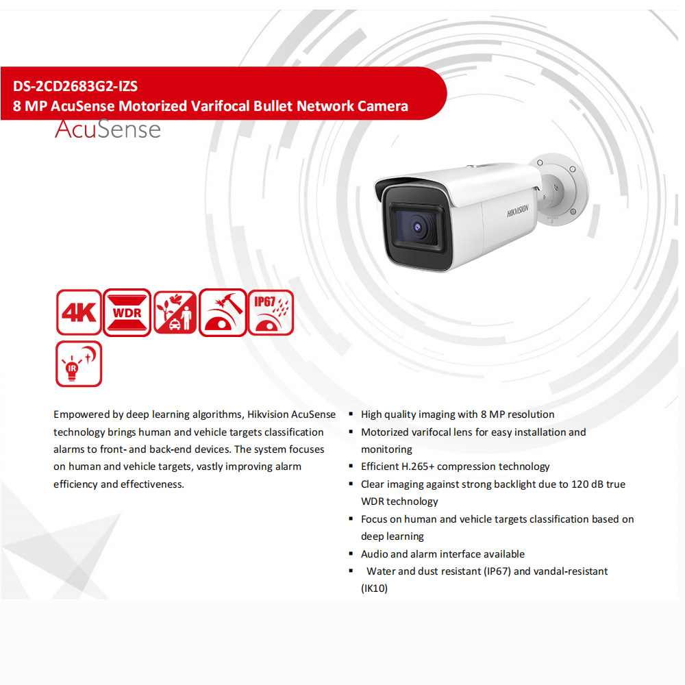 HIkvision DS-2CD2683G2-IZS 8MP - Outdoor Lighting No Electricity avaliação e preço