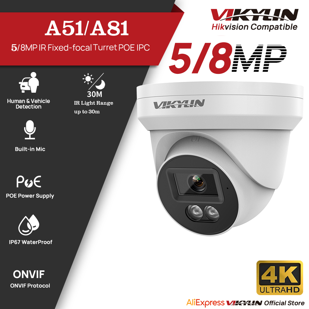 VIKYLIN 5/8MP HD IP Security C - Outdoor Lighting No Electricity avaliação e preço