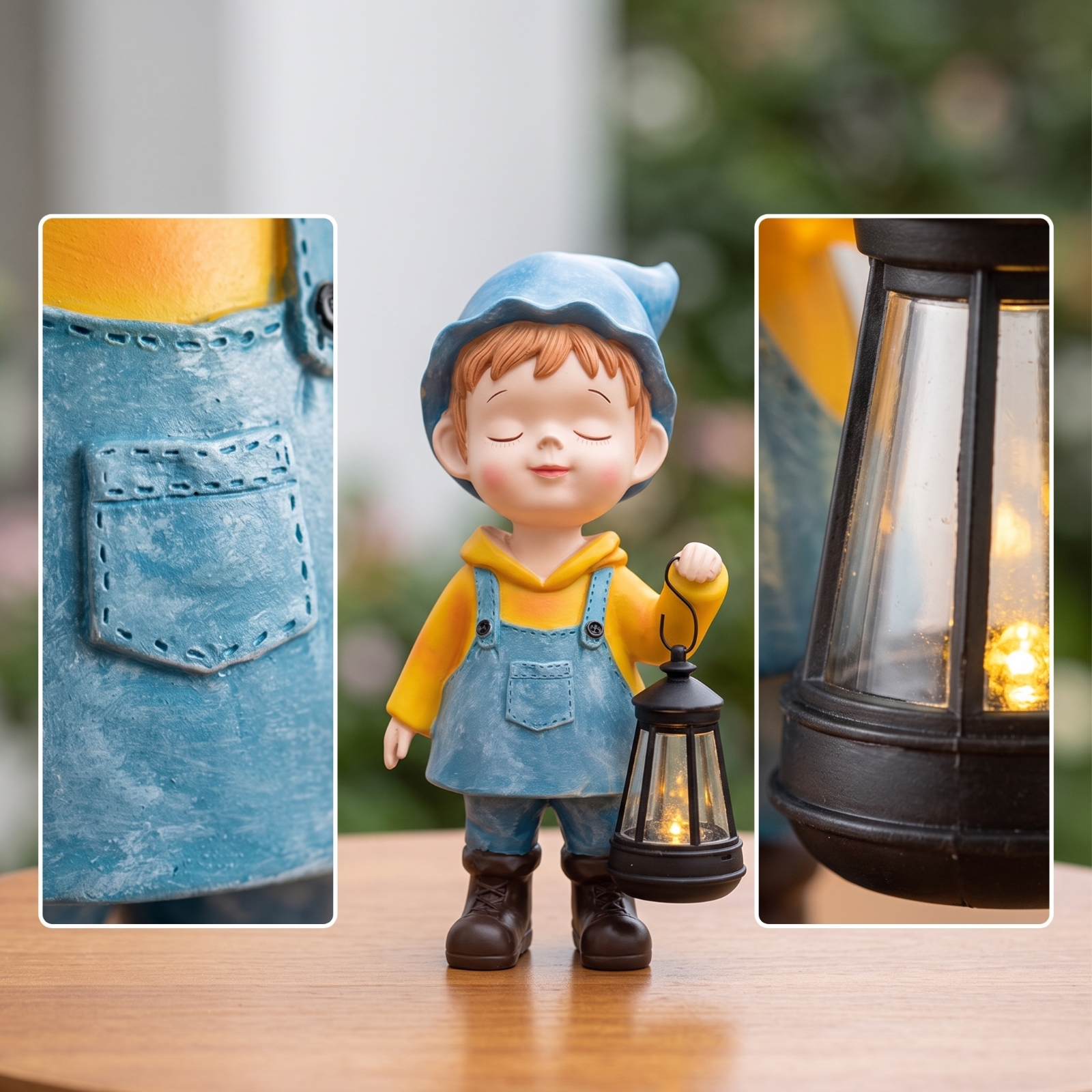 Child Statue with Lantern Ligh - Outdoor Lighting Portable avaliação e preço