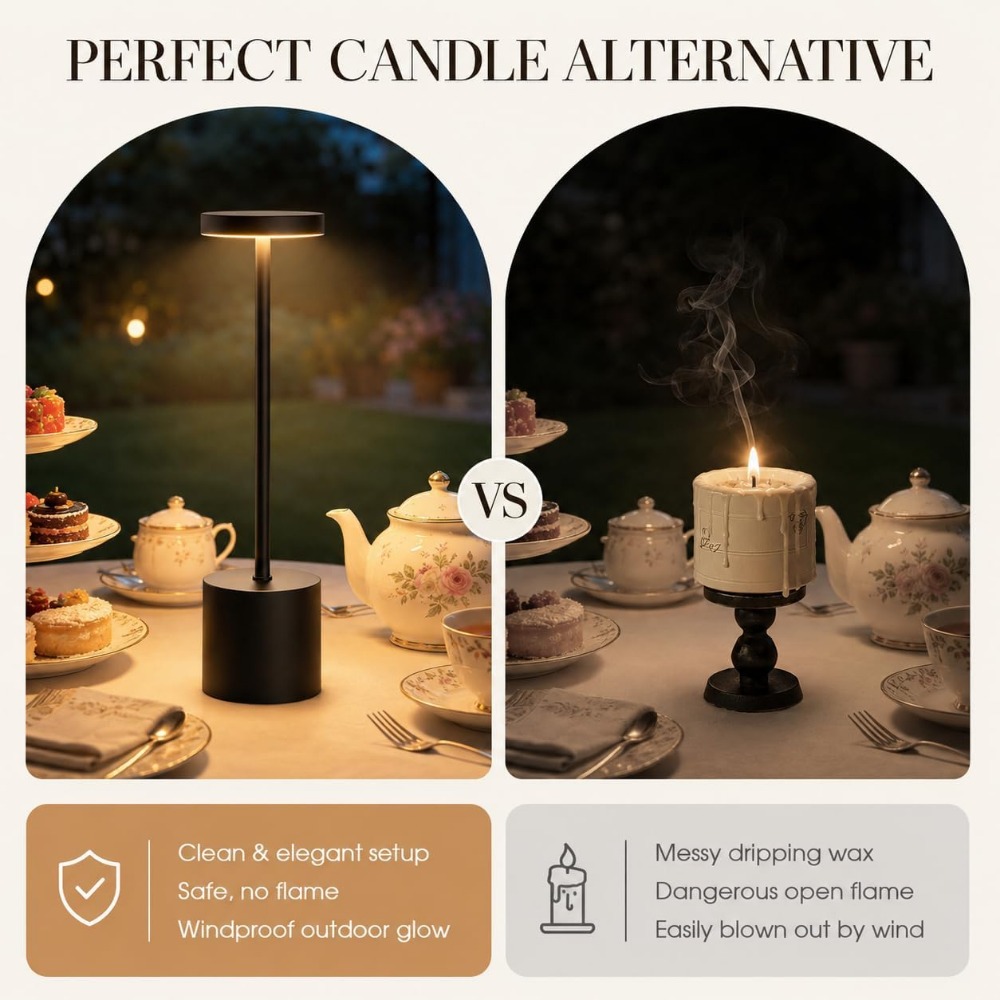 Cordless Table Lamp Set 5000mA - Outdoor Lighting Portable avaliação e preço