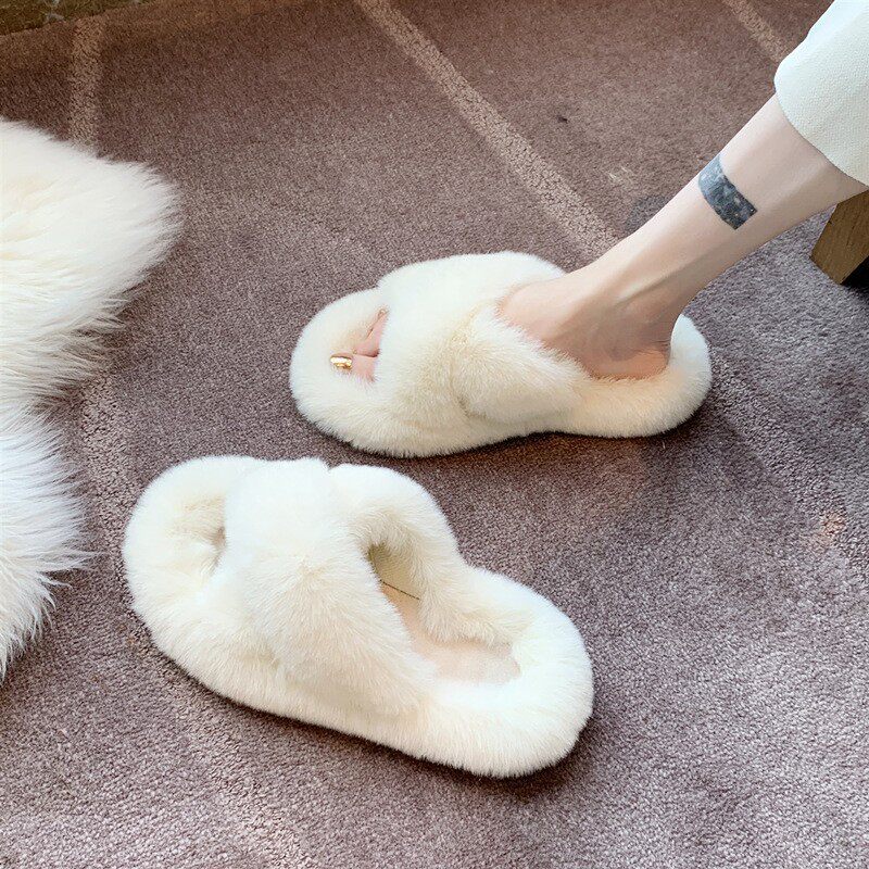 Hairy Slippers for Women Solid - Outdoor Lighting For Your Home avaliação e preço
