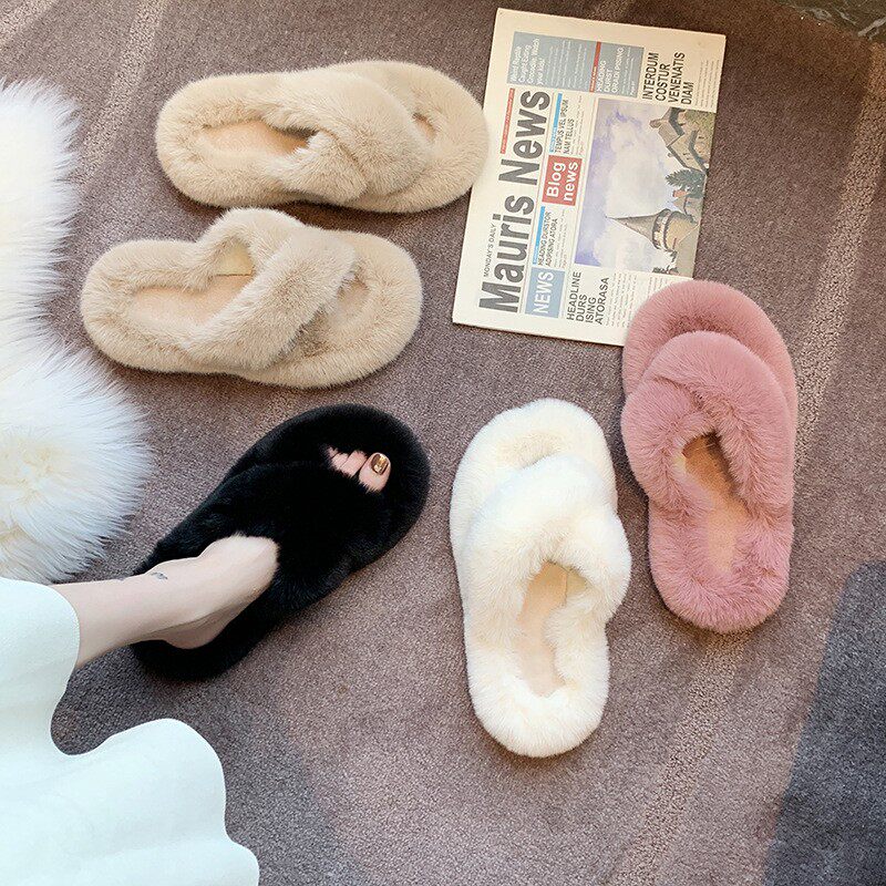 Hairy Slippers for Women Solid - Outdoor Lighting For Your Home avaliação e preço