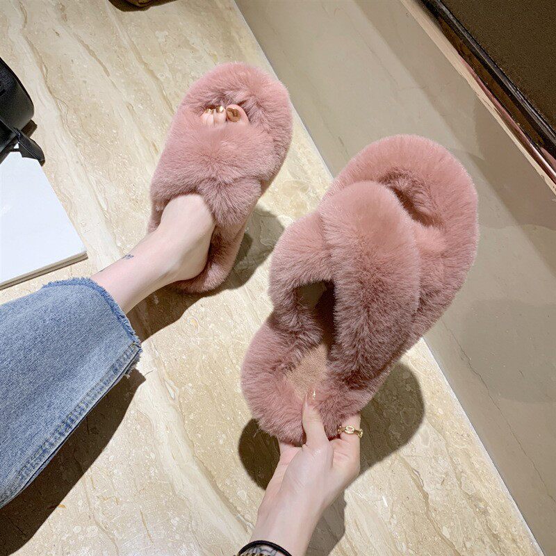 Hairy Slippers for Women Solid - Outdoor Lighting For Your Home avaliação e preço